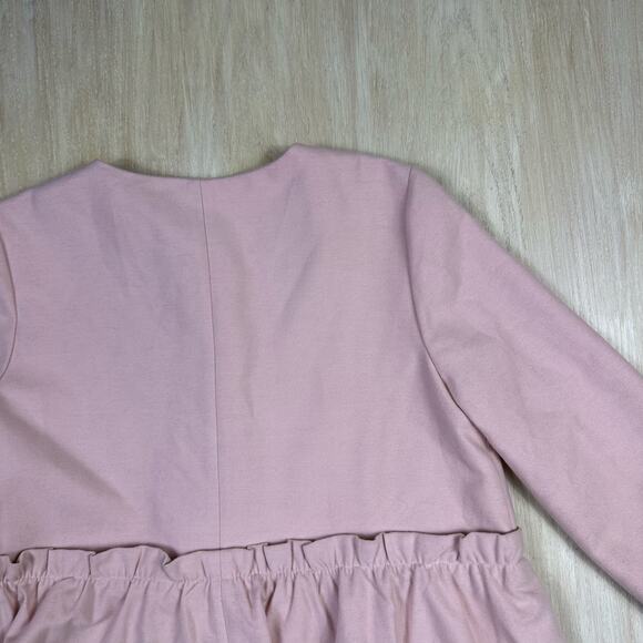 Halogen Pink Ruffle Tie Button Brushed 3/4 Sleeve Barbie Core Jacket Large - Picture 13 of 15